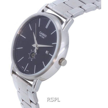 Montre Homme Casio Analogique Acier Inoxydable Cadran Noir Quartz MTP-B125D-1A MTPB125D-1