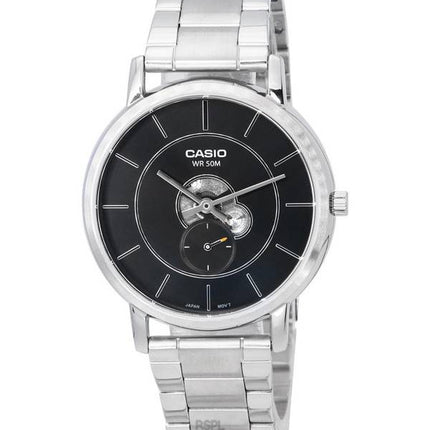 Casio Standard Analogique Acier Inoxydable Cadran Noir Quartz MTP-B130D-1A MTPB130D-1 Montre Homme