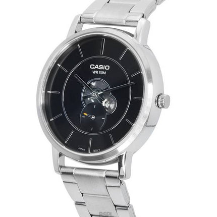 Casio Standard Analogique Acier Inoxydable Cadran Noir Quartz MTP-B130D-1A MTPB130D-1 Montre Homme