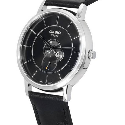 Montre Homme Casio Standard Analogique Bracelet Cuir Cadran Noir Quartz MTP-B130L-1A MTPB130L-1