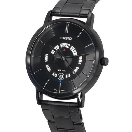 Casio Standard Analogique Acier Inoxydable Cadran Noir Quartz MTP-B135B-1A MTPB135B-1 Montre Homme