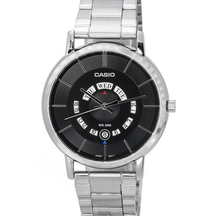 Montre Homme Casio Standard Analogique Acier Inoxydable Cadran Noir Quartz MTP-B135D-1A MTPB135D-1