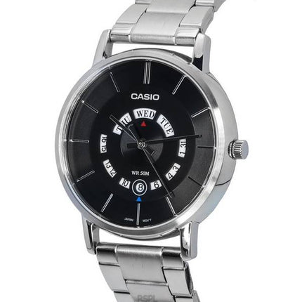 Montre Homme Casio Standard Analogique Acier Inoxydable Cadran Noir Quartz MTP-B135D-1A MTPB135D-1