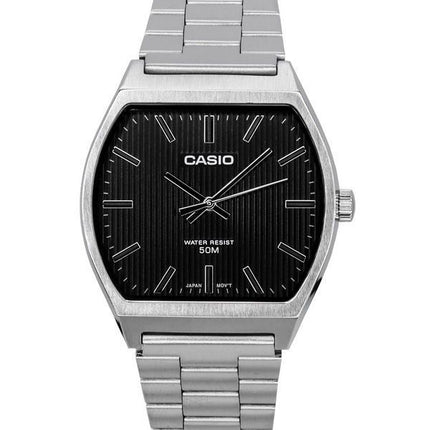 Montre Casio Standard analogique en acier inoxydable avec cadran noir et quartz MTP-B140D-1A pour homme
