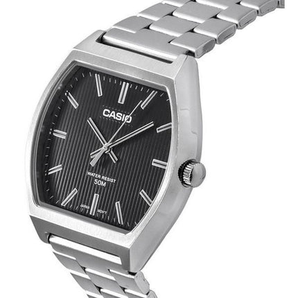 Montre Casio Standard analogique en acier inoxydable avec cadran noir et quartz MTP-B140D-1A pour homme