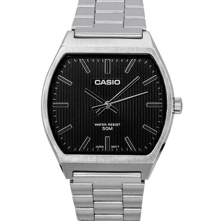Montre homme Casio MTP-B140D-1A analogique standard reconditionnée, cadran noir, boîtier en acier inoxydable, mouvement à quartz.
