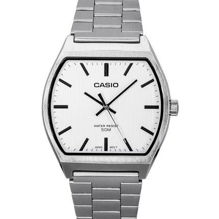 Montre Casio Standard analogique en acier inoxydable avec cadran blanc et quartz MTP-B140D-7A pour homme