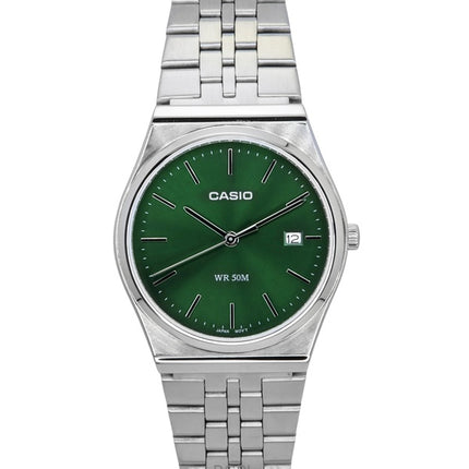 Montre unisexe Casio Standard analogique en acier inoxydable avec cadran vert et quartz MTP-B145D-3AV