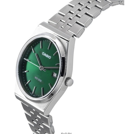 Montre unisexe Casio Standard analogique en acier inoxydable avec cadran vert et quartz MTP-B145D-3AV