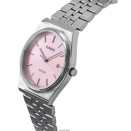 Casio Standard analogique en acier inoxydable cadran rose Quartz MTP-B145D-4AV montre unisexe