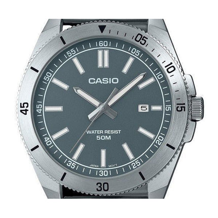 Montre Casio Standard analogique en acier inoxydable avec cadran gris et quartz MTP-B155D-3EV pour homme