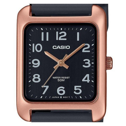 Montre analogique Casio Standard pour homme avec bracelet en résine et cadran noir MTP-B175-5BV