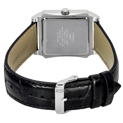 Montre homme Casio analogique à quartz MTP-B190L-7BV, bracelet en cuir, cadran argenté