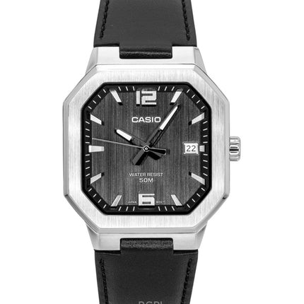 Montre homme Casio analogique à quartz, bracelet en cuir, cadran noir, MTP-B195L-1AV