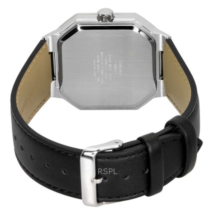 Montre homme Casio analogique à quartz, bracelet en cuir, cadran noir, MTP-B195L-1AV