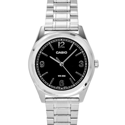 Montre homme Casio MTP-B210D-1AV, analogique standard, cadran noir, boîtier en acier inoxydable, mouvement à quartz.
