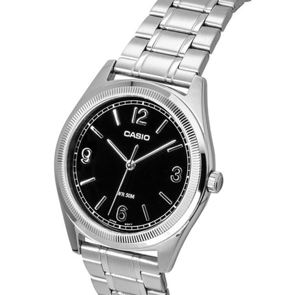 Montre homme Casio MTP-B210D-1AV, analogique standard, cadran noir, boîtier en acier inoxydable, mouvement à quartz.