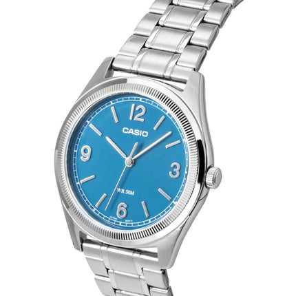 Montre homme Casio MTP-B210D-2A1V, analogique standard, en acier inoxydable, cadran bleu sarcelle, mouvement à quartz.