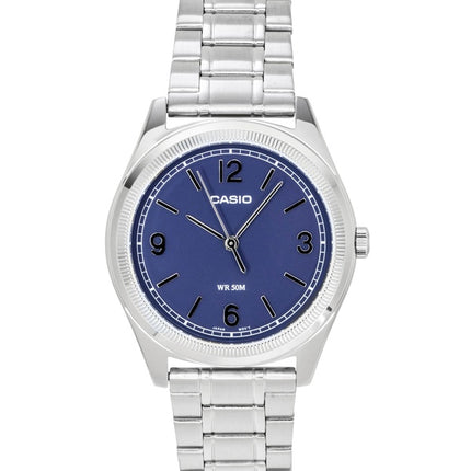 Montre homme Casio MTP-B210D-2A2V, analogique standard, en acier inoxydable, cadran bleu marine, mouvement à quartz.