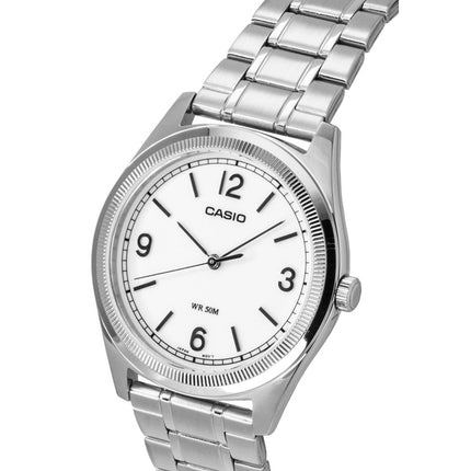 Montre homme Casio MTP-B210D-7AV, analogique standard, cadran blanc, en acier inoxydable, à quartz.