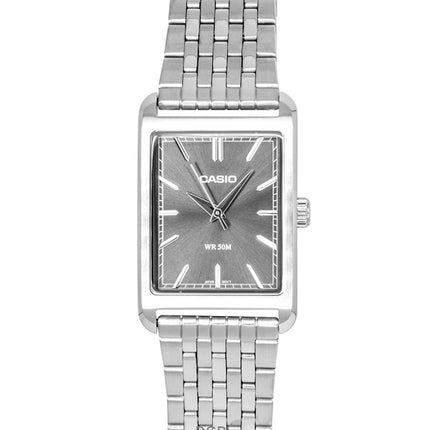 Montre homme Casio analogique en acier inoxydable, cadran gris, mouvement à quartz MTP-B215D-8AV