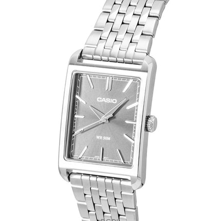 Montre homme Casio analogique en acier inoxydable, cadran gris, mouvement à quartz MTP-B215D-8AV