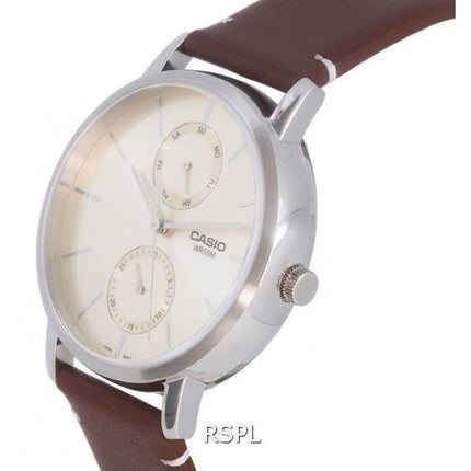 Montre pour homme Casio Analog Leather Gold Tone Dial Quartz MTP-B310L-9A MTPB310L-9