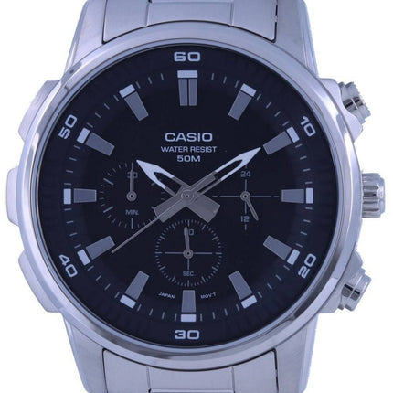 Montre Homme Casio Chronographe Acier Inoxydable Analogique MTP-E505D-1A MTPE505D-1