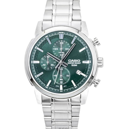 Montre homme Casio Chronographe Analogique Acier Inoxydable Cadran Vert Quartz MTP-E510D-3AV