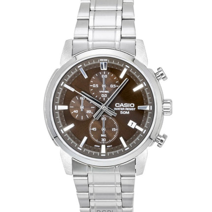 Montre homme Casio Chronographe Analogique Acier Inoxydable Cadran Marron Quartz MTP-E510D-5AV