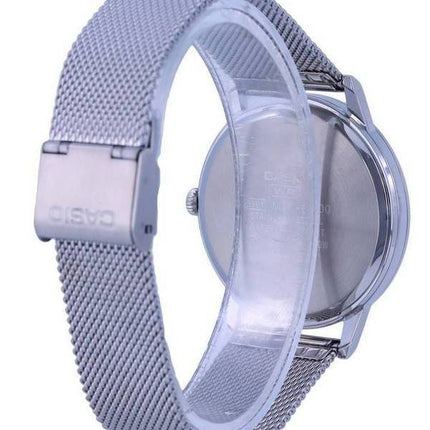 Casio Analogique Acier Inoxydable Maille Argent Cadran Quartz MTP-E600M-9B MTPE600M-9 Montre Homme