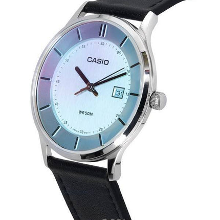 Montre pour homme Casio Standard analogique bracelet en cuir cadran multicolore Quartz MTP-E605L-7E MTPE605L-7E