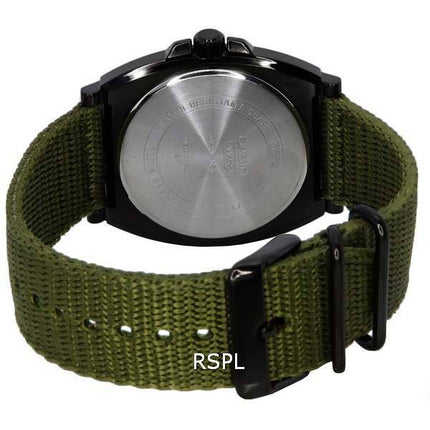 Montre Homme Casio Enticer Standard Analogique Vert Kaki Tissu Bracelet Quartz MTP-E715C-3A MTPE715C-3