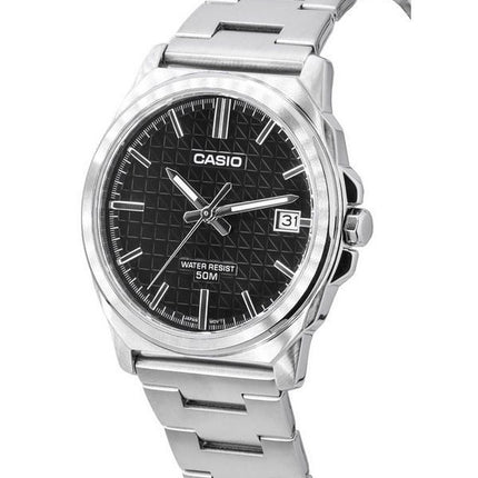 Montre Casio Standard analogique en acier inoxydable avec cadran noir et quartz MTP-E720D-1A pour homme