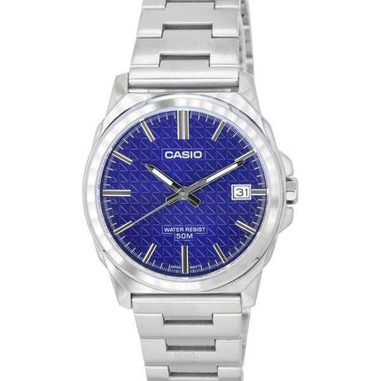 Montre Casio Standard analogique en acier inoxydable avec cadran bleu et quartz MTP-E720D-2A pour homme