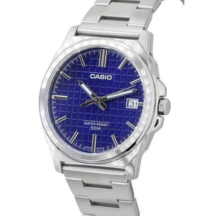 Montre Casio Standard analogique en acier inoxydable avec cadran bleu et quartz MTP-E720D-2A pour homme