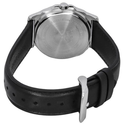 Montre pour homme Casio Standard analogique avec bracelet en cuir et cadran noir à quartz MTP-E720L-1A