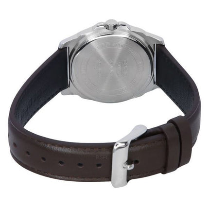 Montre Casio Standard analogique avec bracelet en cuir marron et cadran noir à quartz MTP-E720L-5A pour homme