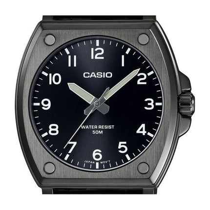 Montre pour homme Casio Standard analogique en acier inoxydable plaqué ionique noir avec cadran noir à quartz MTP-E730B-1AV