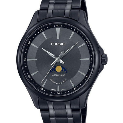 Montre Casio Standard analogique phase de lune cadran noir quartz MTP-M100B-1A pour homme