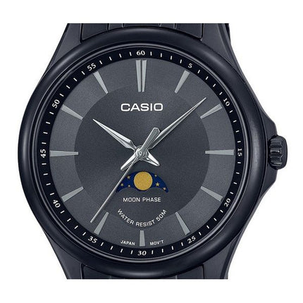 Montre Casio Standard analogique phase de lune cadran noir quartz MTP-M100B-1A pour homme