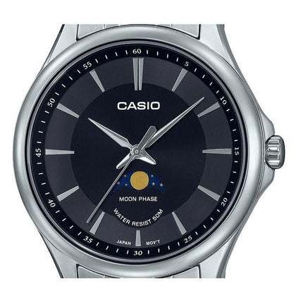 Montre Casio Standard analogique phase de lune cadran noir quartz MTP-M100D-1A pour homme