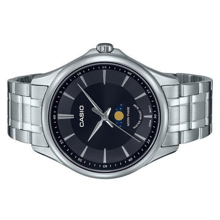 Montre Casio Standard analogique phase de lune cadran noir quartz MTP-M100D-1A pour homme