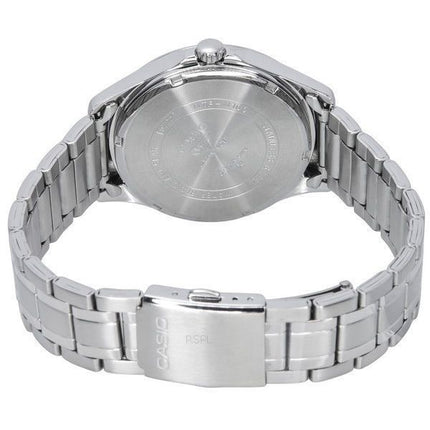 Casio Standard Analogique Phase de Lune Acier Inoxydable Cadran Argenté Quartz MTP-M100D-7A Montre Homme