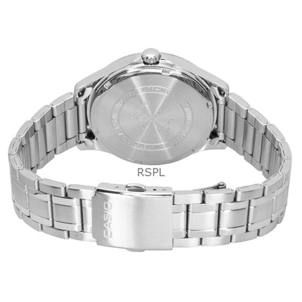 Montre homme Casio MTP-M110D-1AV à quartz, analogique standard, phase de lune, boîtier en acier inoxydable, cadran noir.