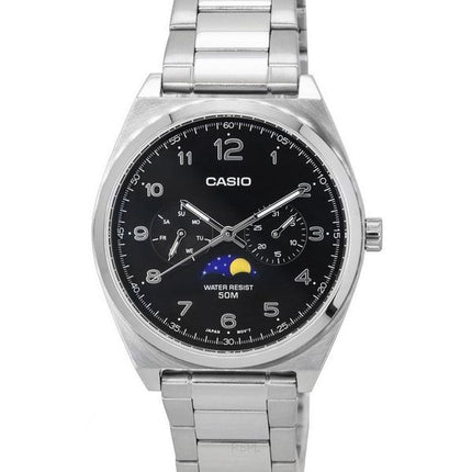 Casio Standard Analogique Moon Phase Cadran Noir Quartz MTP-M300D-1A MTPM300D-1 Montre Homme