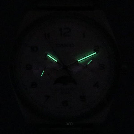 Montre homme Casio MTP-M300D-7A MTPM300D-7 à quartz, analogique standard, phase de lune, cadran blanc, remise à neuf