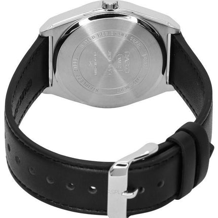 Casio Standard Analogique Phase de Lune Cadran Noir Bracelet en Cuir Quartz MTP-M300L-1A MTPM300L-1 Montre Homme