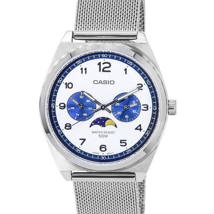 Montre pour homme Casio Standard analogique phase de lune cadran blanc Quartz MTP-M300M-7A