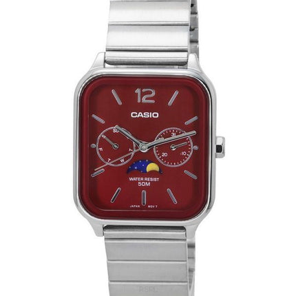 Montre pour homme Casio Standard analogique phase de lune cadran rouge Quartz MTP-M305D-4A